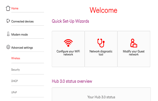 Virgin Router Settings Password