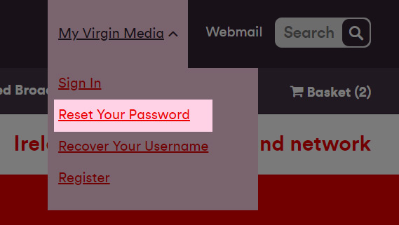 forgot virgin router password