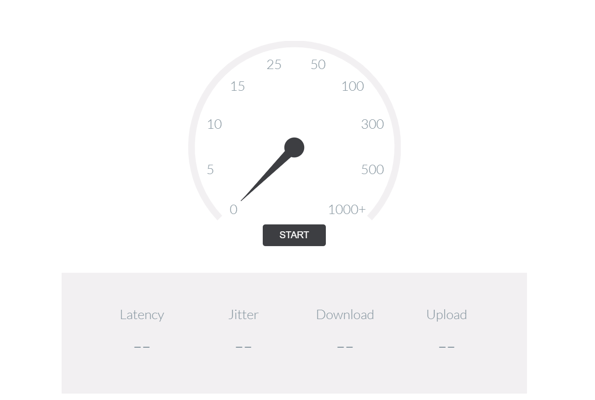 Virgin Media speed test page