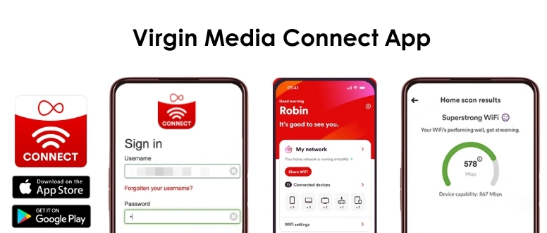 steps to login virgin media connect app