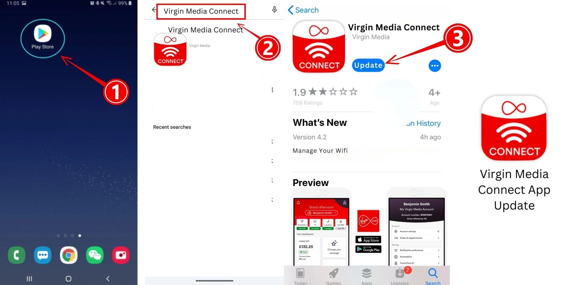 update virgin app to router login